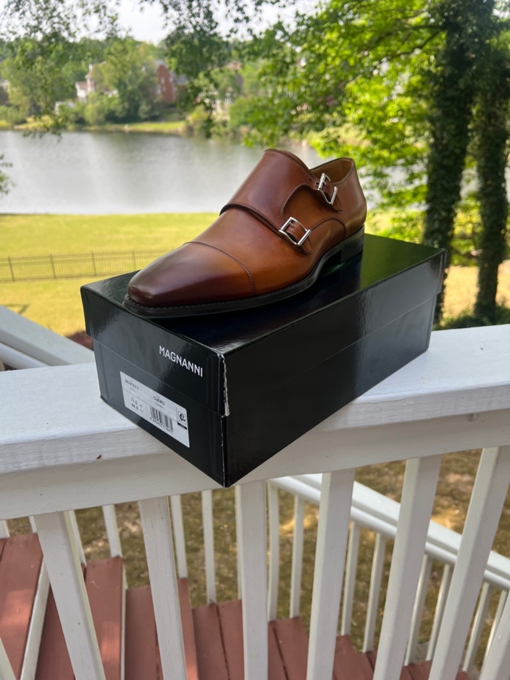 Magnanni Tan Leather Double Monk Strap Oxfords made in Spain